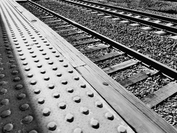 High angle view of railroad tracks