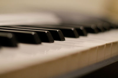 Close-up of piano keys