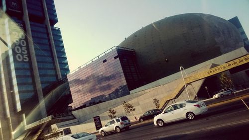 Low angle view of buildings in city