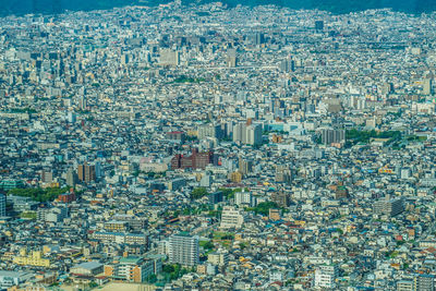 Aerial view of cityscape against sky