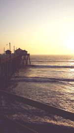 Scenic view of sea at sunset