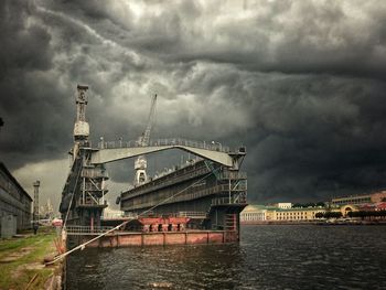 View of river against cloudy sky