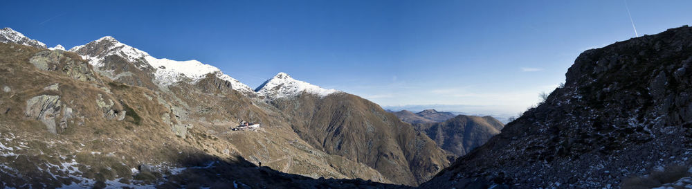 Low angle view of mountains against sky