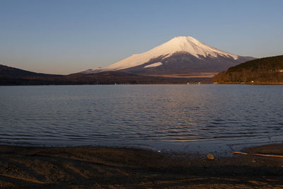 Scenic view of snowcapped mountain against sky