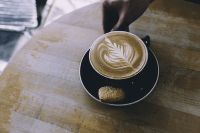 Coffee cup on table