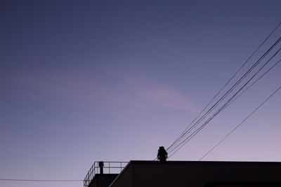 Low angle view of silhouette man against sky during sunset