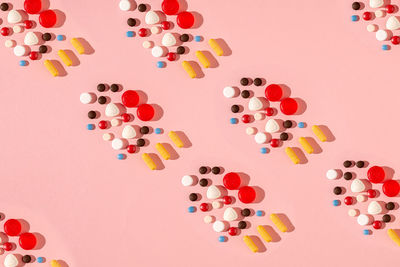 Directly above shot of multi colored pencils on white background