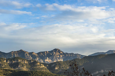 Scenic view of mountains against sky