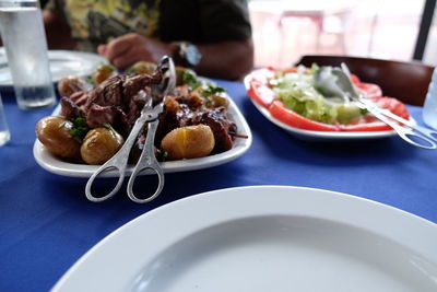 Close-up of served food