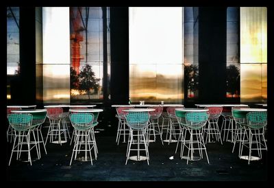 Empty benches in the dark
