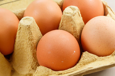 Close-up of eggs in container