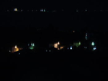 Illuminated buildings at night