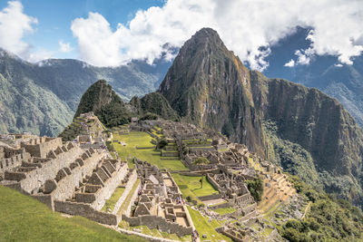 Panoramic view of landscape and mountains against sky