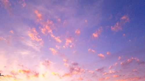 Low angle view of sky at sunset