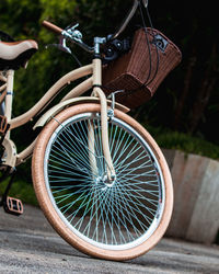 Bicycle parked on street