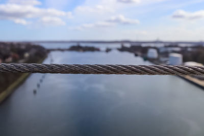 Different views at kiel canal from the big kiel canal bridge in northern germany.