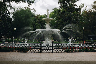 View of fountain in city