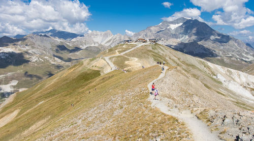 Hiking on the mountain massifs around tignes in summer