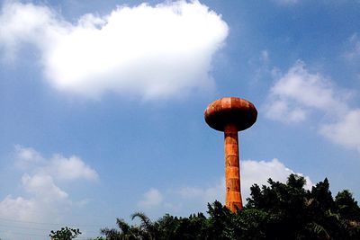 Low angle view of water tower against sky