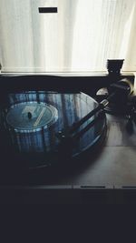 View of train on road