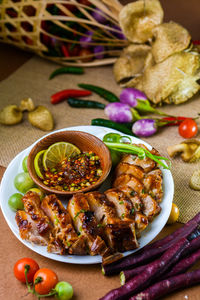 Close-up of food in plate