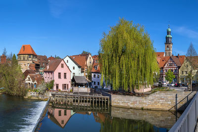 View of lauf an der pegnitz from pegnitz river, germany