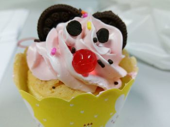 High angle view of ice cream in plate