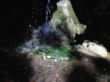 Water splashing on rocks