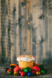 Close-up of cake on table