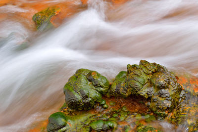 Close-up of waterfall in water