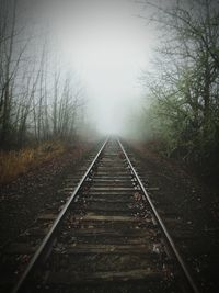 Railroad track against sky