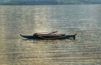 Boat sailing in sea