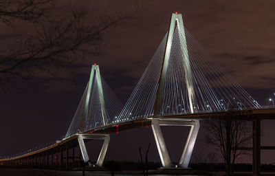 Modern bridge near charleston, south carolina at night