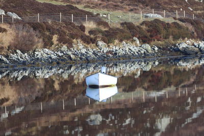 Reflection of building on lake