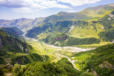 Scenic view of mountains against sky