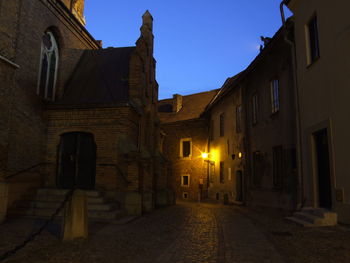 Illuminated historical building