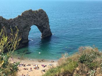 High angle view of beach