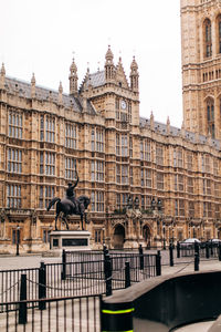 Statue of historic building in city