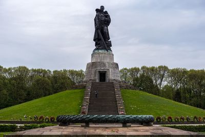 Low angle view of statue at park