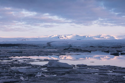 Jokulsarlon glacier lagoon in the morning