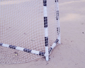 Goal post on soccer field