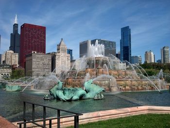 Fountain against sky