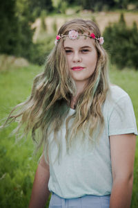 Portrait of young woman