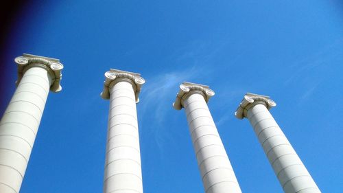 Low angle view of historical building against blue sky