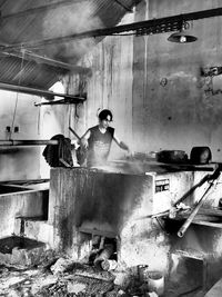 People working in kitchen