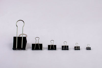 Close-up of objects against white background