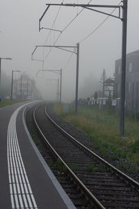 Railroad tracks against sky