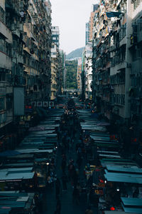 High angle view of city street