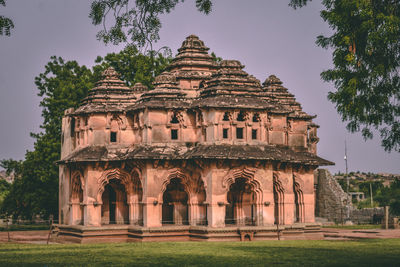 Exterior of temple against building