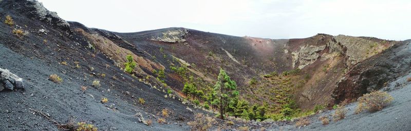 Panoramic shot of hills at la palma island